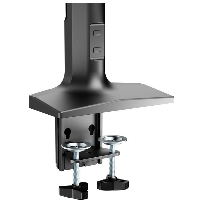 V7 DM1HDD Supporto per Doppio Monitor con Barra a Molla a Gas Regolabile in Altezza Rotazione ±32° Inclinazione -22° +45° VESA 75x75 100x100 mm colore Nero