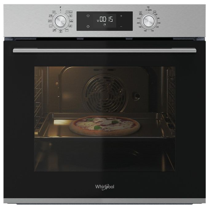 Whirlpool OMK58HU0X Elements Forno da incasso Elettrico Ventilato Multifunzione 71 L Classe A+ Grill Autopulizia Idrolitica (60x60x55 cm) colore Inox