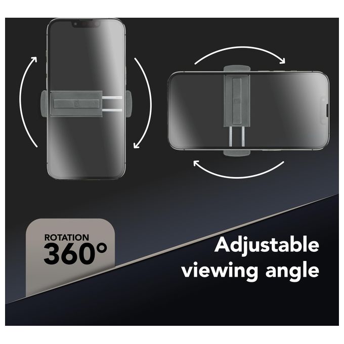 Cellular Line Supporto Auto per Smartphone Spin Fit Nero