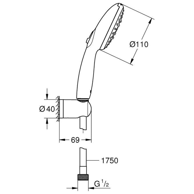Grohe Doccetta Vitalio Start 110 3f Cromo Lucido