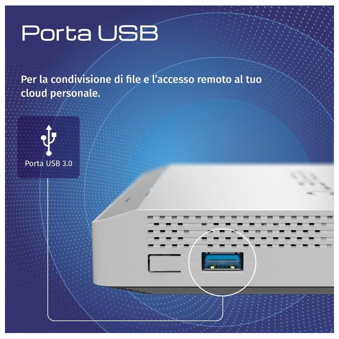 Keenetic KN-3610-01EN Hopper DSL Modem Router Wi-Fi 6 AX1800 Dual Band VDSL2 ADSL2+ 4 Porte Gigabit USB 3.0 Mesh VPN colore Bianco