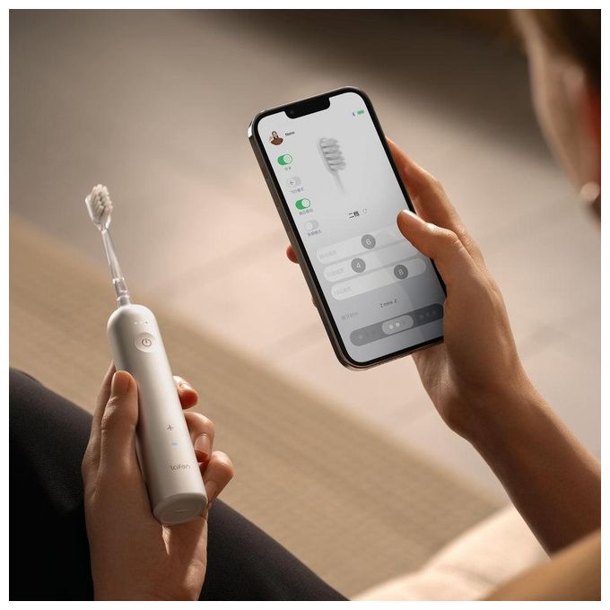 Laifen 1TB91-P-EU-WH-003 Wave Spazzolino elettrico sonico 3 modalita' Timer integrato autonomia 30 giorni colore Bianco