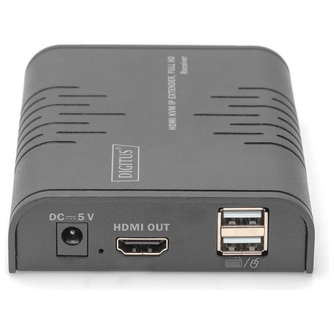 Digitus DS-55530 Ricevitore Extender KVM IP HDMI 1.3 Full HD 1080p 60Hz 120 m CAT5e 2x USB 2.0 colore Nero