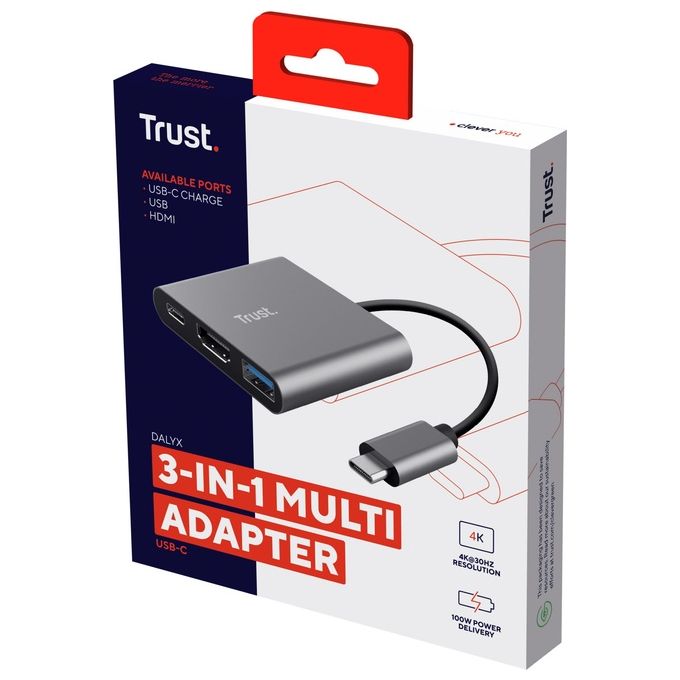 Trust Dalyx Usb 3.2 Gen 1 Type-C 5 Mbit-s Alluminio-Nero