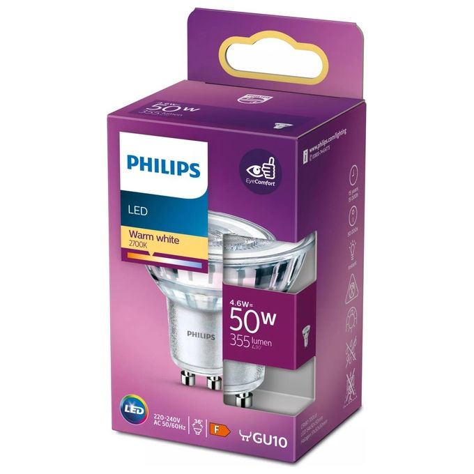 Philips Faretto Led 50W Gu10 Luce Bianco Caldo