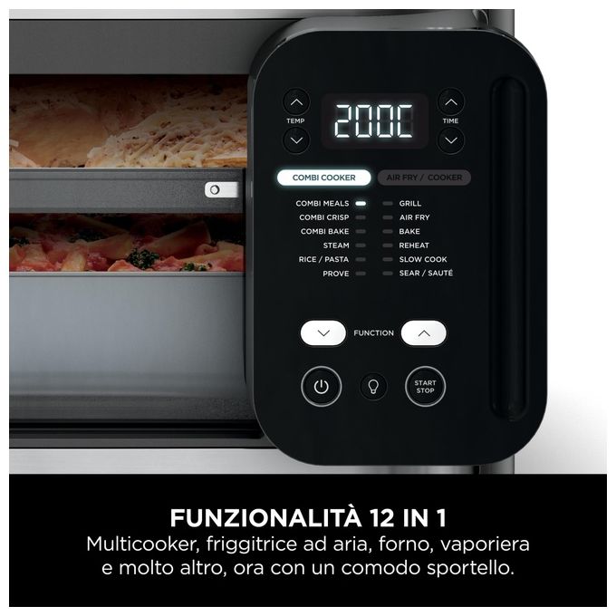 Ninja SFP700EU Combi Multicooker 12 in 1 Forno e Friggitrice ad Aria 12 Funzioni di Cottura colore Grigio