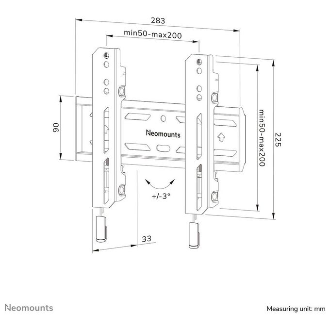 Neomounts WL30S-850BL12 Select Supporto da Parete Fisso TV 24-65'' 40 Kg VESA 200x200 mm colore Nero