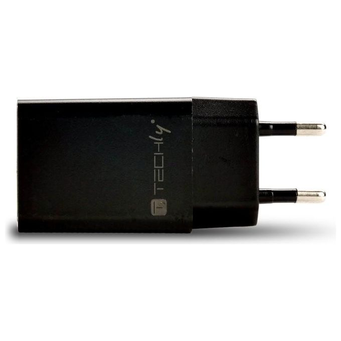 Techly Caricatore Alimentatore Usb-A da Muro 5V 2.4a per Smartphone o Tablet