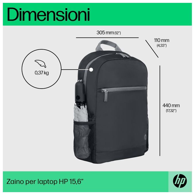 HP Zaino per Notebook fino a 15.6'' Grigio-Nero