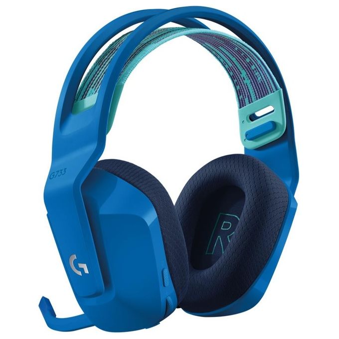Logitech G 981-000943 G733 Cuffia Wireless da Gaming con Microfono LIGHTSPEED Durata Batteria Fino a 29 Ore Illuminazione RGB Personalizzabile Driver PRO-G 40 mm Blue VOICE Microfono Rimovibile colore Blu