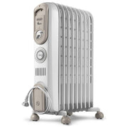De'Longhi V550918T.WB Serie Vento Radiatore ad Olio 9 Elementi 1800W Timer Antigelo per ambienti fino a 54 m² colore Bianco