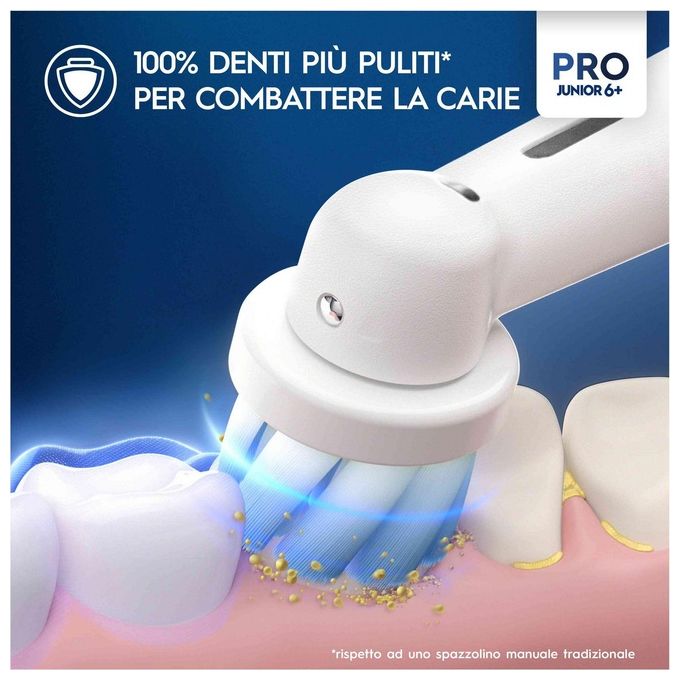 Oral-B 14876673 PRO Spazzolino elettrico Rotante 3 modalita' Timer 4x30 sec Sensore pressione colore Multicolore Bianco