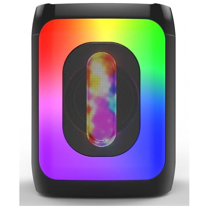 Majestic 116301 BK Flame 1 Pro Party Speaker Bluetooth 5.0 10W TWS Luci LED Microfono Batteria Ricaricabile colore Nero