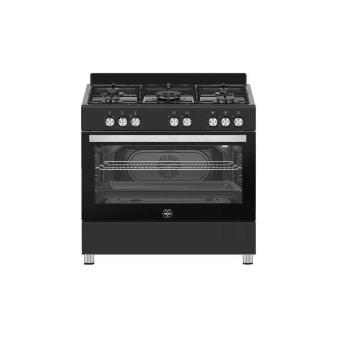 La Germania SE965GNE-24 Futura Cucina a gas 5 fuochi forno a gas ventilato 94 L doppia corona (85x90x60 cm) colore Nero