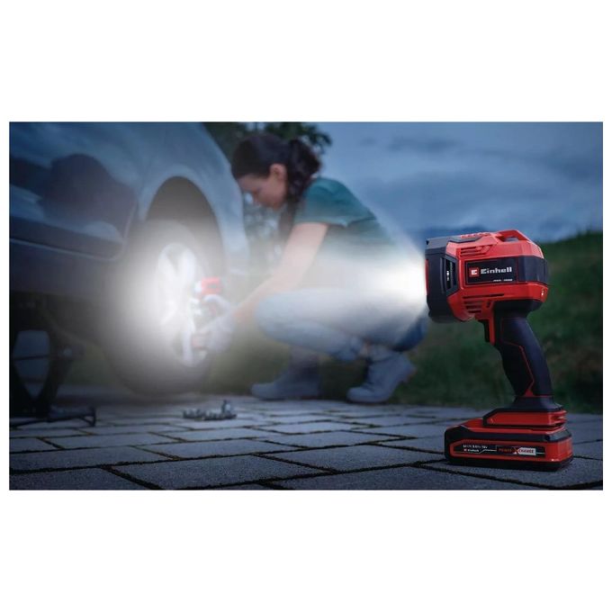 Einhell 4514145 Power X-Change Lampada a batteria 2500 lm 18 V 6500 K colore Nero Rosso