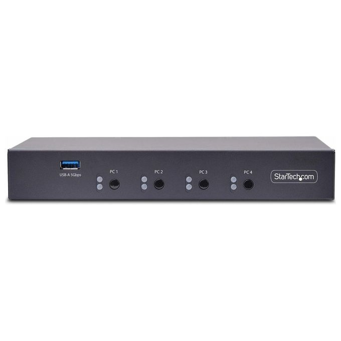 StarTech P4A20132-KM-SWITCH Switch KM a 4 porte con commutazione del mouse USB 3.0 condivisione tastiera mouse audio 3.5 mm colore Nero