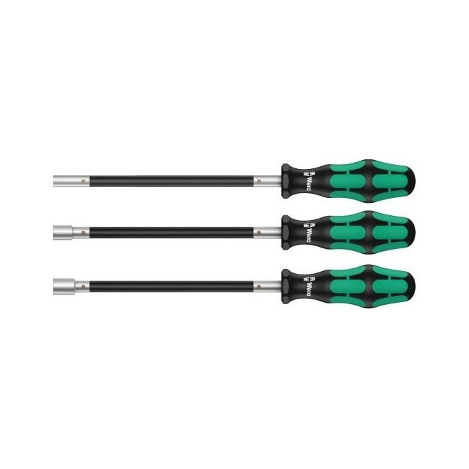 Wera 05135311001 391-3 Set Cacciaviti per Fascette Stringitubo Bussola Esagonale Kraftform Lama Flessibile 3 pezzi