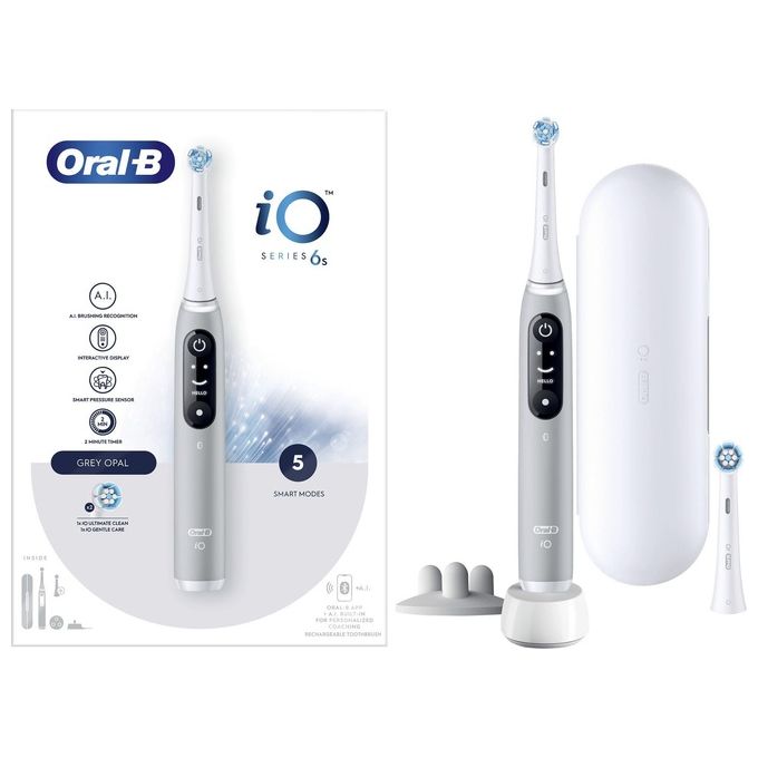 Oral-B 427360 iO Series 6S Spazzolino elettrico Rotazione Oscillazione 5 modalita' Timer 2 min autonomia colore Grigio