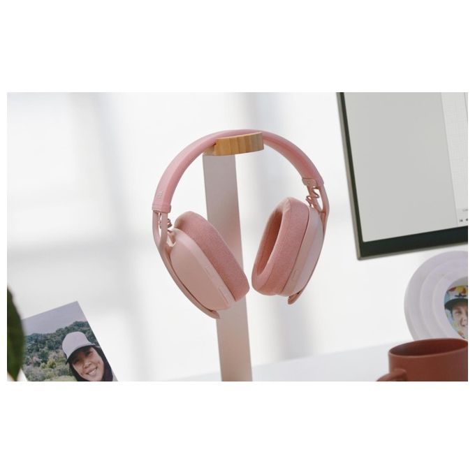Logitech 981-001224 Zone Vibe 100 Cuffie Wireless Over-Ear con Microfono Cancellazione Rumore Bluetooth 5.2 Multipoint Fino a 30 Metri 18 Ore Batteria Colore Rosa