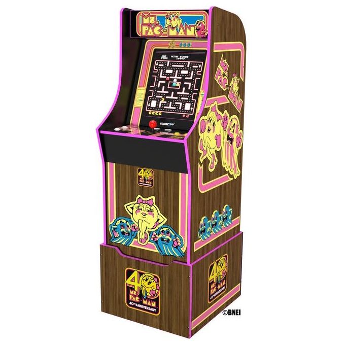 Arcade1Up MSP-A-20682 Cabinato Arcade Verticale 10 Giochi Bandai Namco Wi-Fi Schermo 17'' LCD con Riser e Light-Up Marquee colore Multicolore