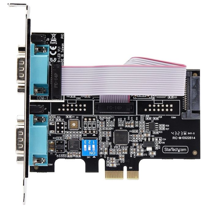 StarTech.com 2S232422485-PC-CARD Scheda Seriale PCIe a 2 porte RS232 RS422 RS485 DB9 UART 16C1050 Windows Linux TAA Compliant colore Nero
