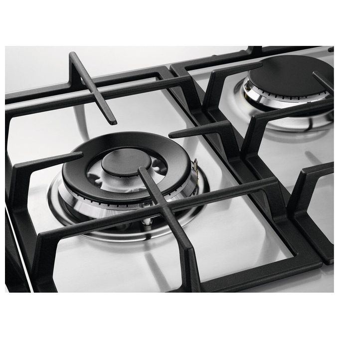 Electrolux KGS7536SX Piano Cottura a Gas 5 Fuochi Griglie in Ghisa Bruciatore Tripla Corona 75 cm Acciaio Inox