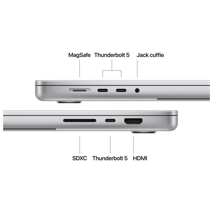 Apple MX2U3T-A MacBook Pro 16'' Computer portatile Chip M4 Pro CPU 14 core GPU 20 core 48 GB 512 GB SSD colore Argento