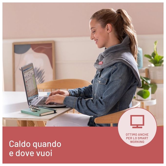 Imetec 16787 Intellisense Cervical Termoforo Cervicale e Spalle 110W 5 temperature riscaldamento rapido lavabile colore Grigio