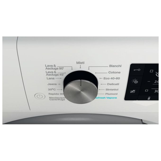 Whirlpool FFWDD 107625 WBS IT FreshCare Lavasciuga Frontale 10-7 Kg 1600 rpm Classe E Inverter 6° SENSO (85x60x60 cm) colore Bianco