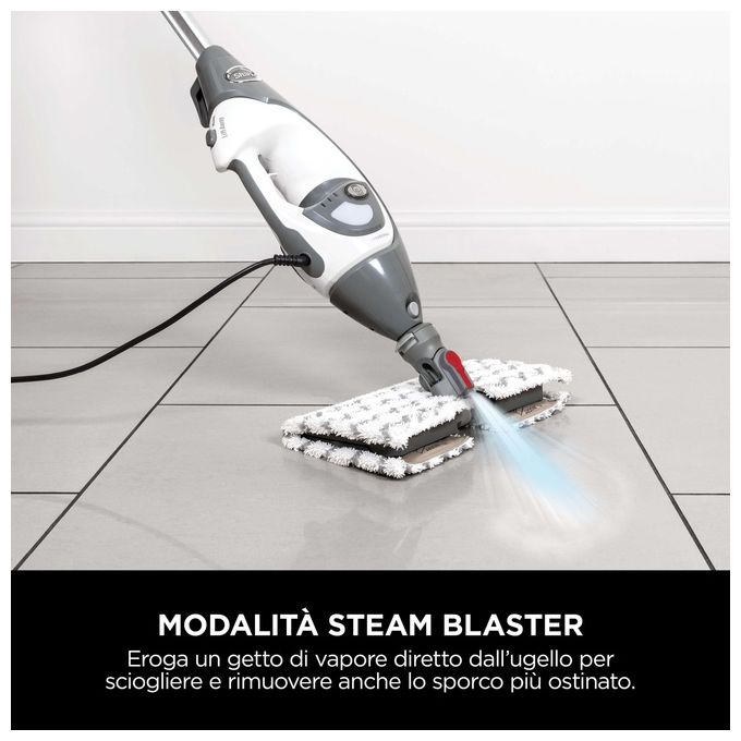 Shark S6005EU Klik n Flip Scopa a vapore 2 in 1 1200 W 0,5 L 3 bar Steam Blaster colore Grigio Bianco