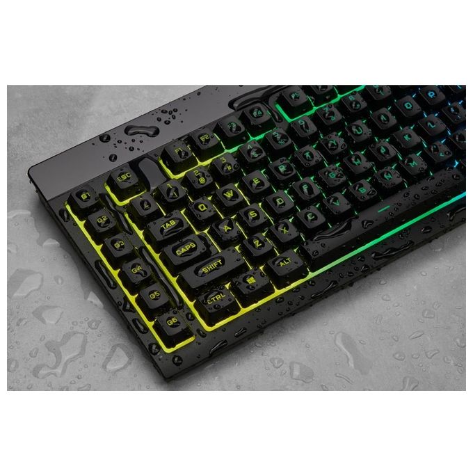 Corsair CH-9226765-IT K55 RGB PRO Tastiera Gaming a Membrana Cablata QWERTY Layout IT LED RGB 5 Zone 6 Macro Tasti IP42 colore Nero