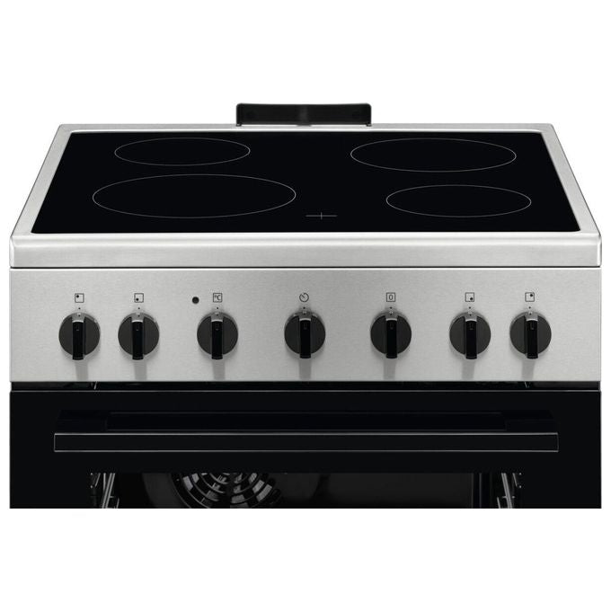 Electrolux LKR620066X Cucina Elettrica Libera Installazione Piano Vetroceramica 4 Fuochi 57 L Forno Ventilato Classe A (60x60x86 cm) colore Nero Inox