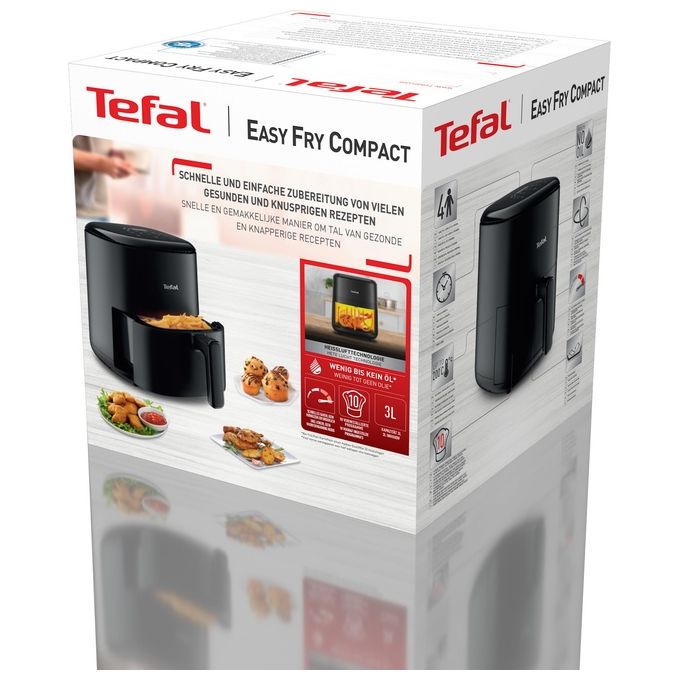Tefal EY145810 Friggitrice ad aria 3 L 1300 W 10 programmi Display digitale colore Nero