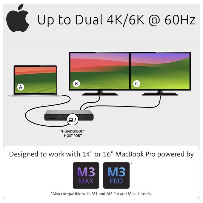 Kensington K34110EU SD5760T Docking station Thunderbolt 4 con Power Delivery fino a 96 W 13 porte 2 HDMI 40 Gbit-s colore Nero