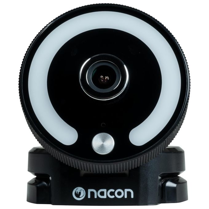 Nacon PCWEBCAMRL Webcam Full HD 1080p Streaming per PC Anello Luminoso Filtro Privacy USB-C colore Nero