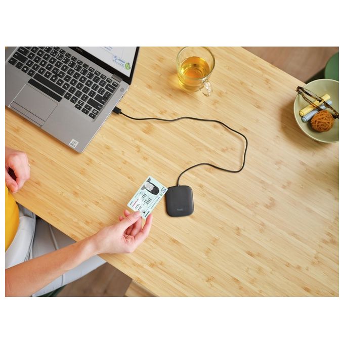 Trust 24736 Ceto Lettore Smart Card Contactless NFC USB 2.0 CIE DNI 3.0 ISO 14443 Plug and Play colore Nero
