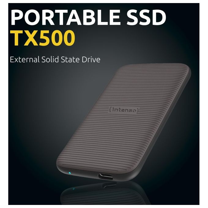 Intenso 3827470 TX500 SSD Esterno 2 TB USB Tipo C 3.2 Gen 2 Velocita' Lettura 1000 MB-s colore Marrone