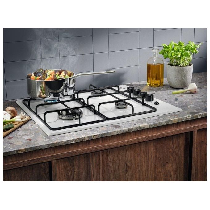 Electrolux KGS6404W Serie 300 Piano cottura Gas 60 cm 4 fuochi Comandi laterali Accensione elettronica colore Bianco
