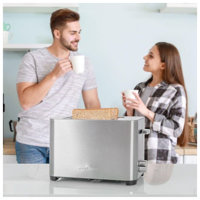 ProfiCook PC-TA 1251 Tostapane 2 Fette 750 W Fessure Extra Large Scongelamento Riscaldamento colore Acciaio Inox