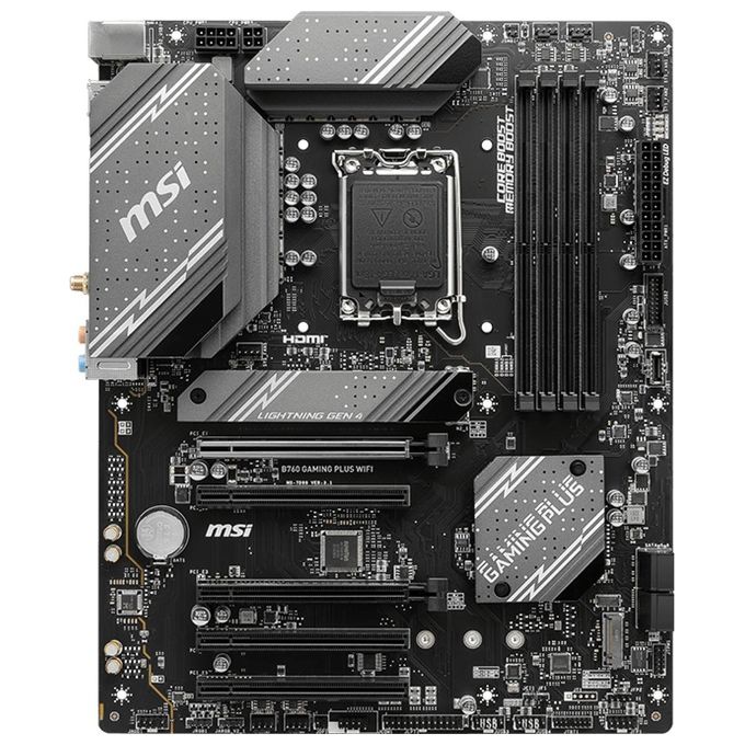 MSI B760 GAMING PLUS WIFI Scheda Madre Intel B760 LGA 1700 ATX DDR5 192 GB Wi-Fi 6E Bluetooth 5.3 2.5 Gigabit LAN colore Nero
