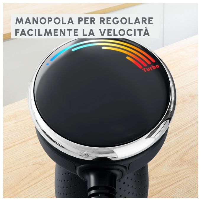 Moulinex DD6718 QuickChef+ Frullatore ad Immersione 1000 W 20 Velocita' Turbo Bicchiere 0,8 L colore Nero Acciaio Inox