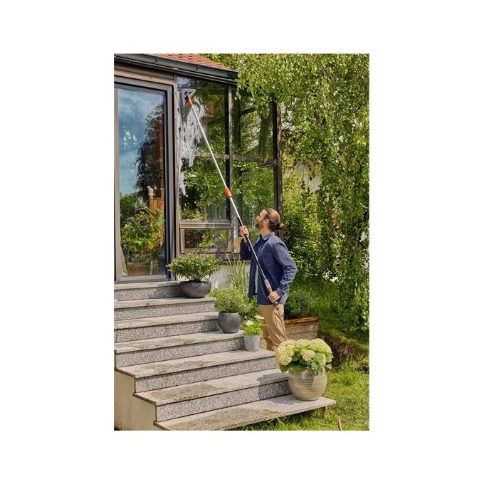Gardena 18812-20 Cleansystem Spazzolone Soft Flex con Setole Morbide per Superfici Delicate Testina Triangolare Girevole 360° Compatibile con Manico Cleansystem colore Nero
