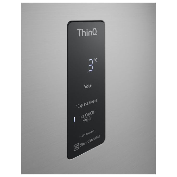 LG GTBV44PYBKD Frigorifero Doppia Porta 461 L 184.5 cm Classe E 35 dB Wi-Fi Door Cooling Linear Cooling No Frost Display LED (184.5x70x72.5 cm) colore Argento