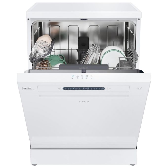 Candy CF 4E7L0W Rapido Lavastoviglie Libera Installazione 14 coperti Classe E 47 dB Wi-Fi Bluetooth (85x60x60 cm) colore Bianco