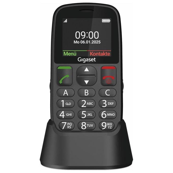 Gigaset GL395, Telefono Cellulare per Anziani, Nero, Sim Singola, Tasto SOS