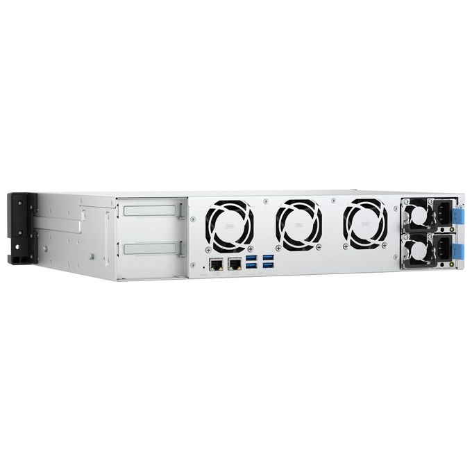 QNAP TS-855EU-RP-8G TS-855EU-RP NAS Rack 2U Intel Atom C5125 8 Core 2.8 GHz 8 GB DDR4 SO-DIMM espandibile fino a 64 GB 8 alloggiamenti HDD SSD M.2 2.5GbE RAID 0 1 5 6 10 50 60 alimentazione ridondante QuTS hero colore Nero