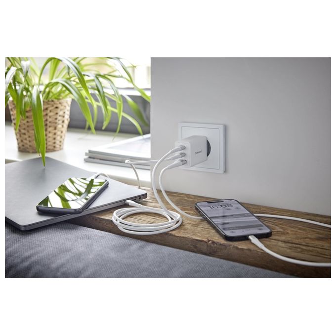 Intenso Power Adapter W30AC 30 Watt con connettore USB-A e USB-C Bianco