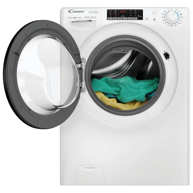 Candy CSOW44644TWMB6-S Smart Pro Lavasciuga Slim 6-4 Kg 1400 rpm Classe A Inverter Wi-Fi Vapore (85x65x45 cm) colore Bianco
