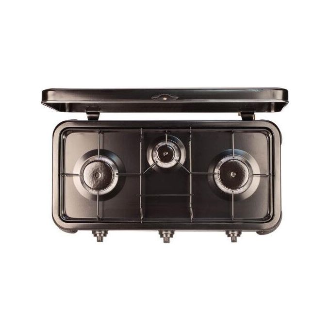 Arde Odino 3 Fornello Gpl 3 Fuochi  2900W con Coperchio Nero