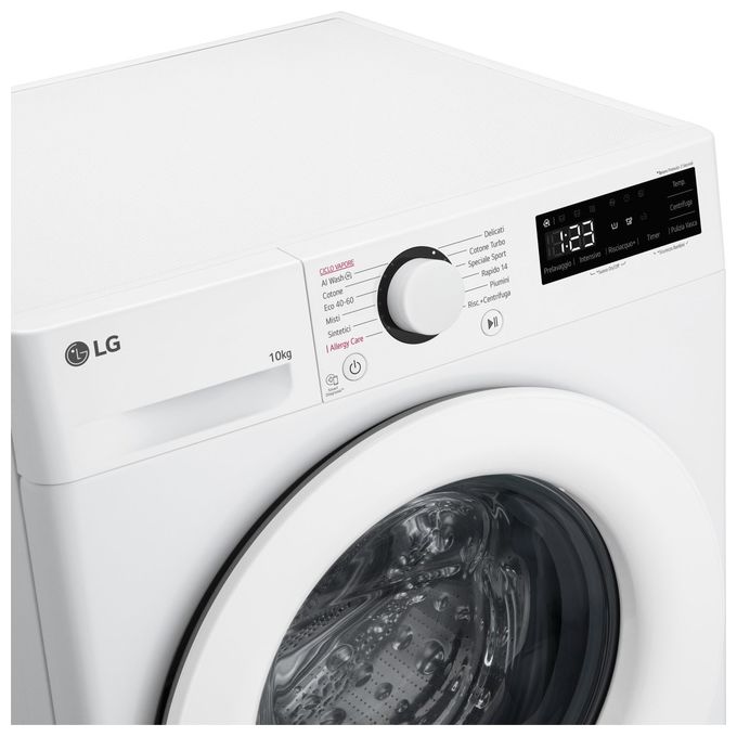 LG AI DD F4R3010NSWW Lavatrice Classe A -10% Carica Frontale Serie R3 Lavatrice 10kg 1400 giri AIWash Lavaggio a vapore Motore Direct Drive Smart Diagnosis Libera installazione Bianca